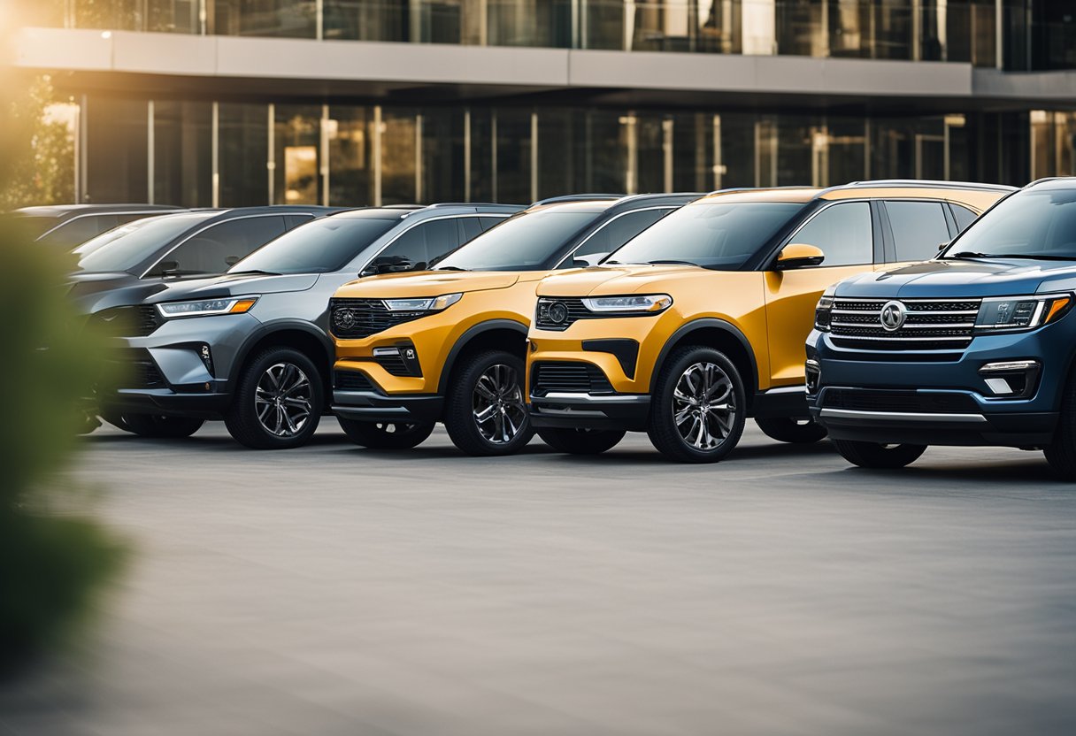 A lineup of popular SUVs with a "Frequently Asked Questions" banner above