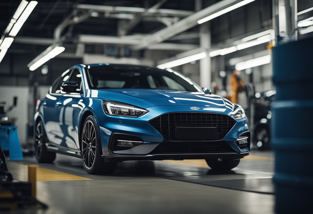 A car being inspected and having its tires maintained, with a focus on essential engine care